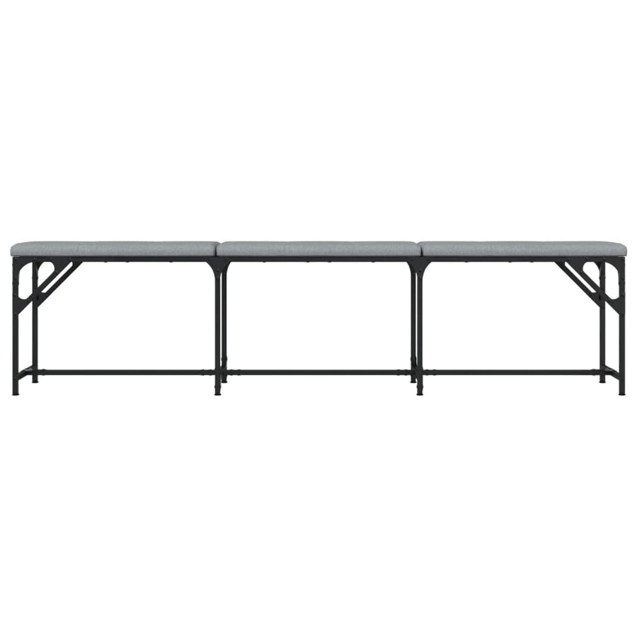 Eetkamerbank Staal En Stof 186 x 32 x 45 cm Lichtgrijs