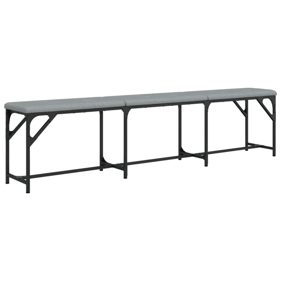 Eetkamerbank Staal En Stof 186 x 32 x 45 cm Lichtgrijs