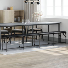 Eetkamerbank Staal En Kunstleer 248 x 32 x 45 cm Zwart