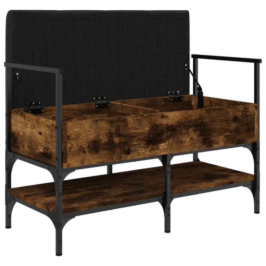 Schoenenbank 85,5X42X57,5 Cm Bewerkt Hout Kleurig Gerookt eiken