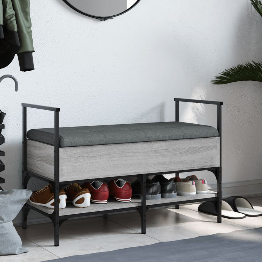 Schoenenbank 85,5X42X57,5 Cm Bewerkt Hout Grijs sonoma