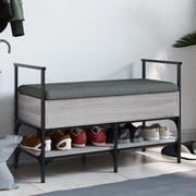Schoenenbank 85,5x42x57,5 cm bewerkt hout grijs