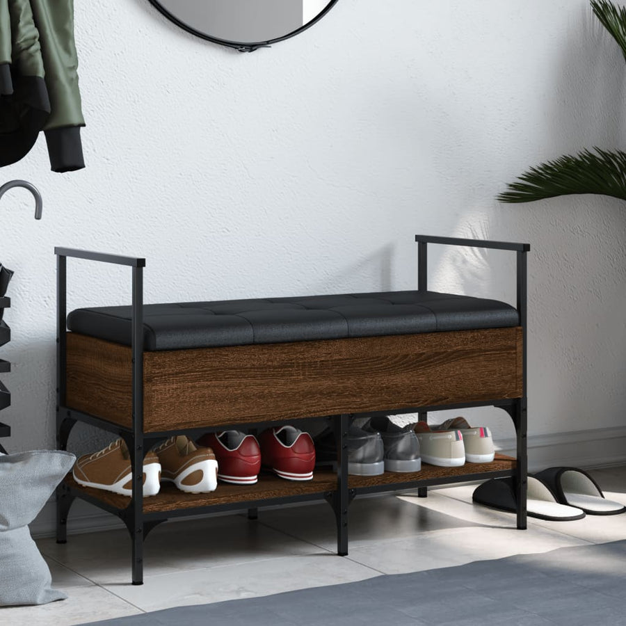 Schoenenbank 85,5X42X57,5 Cm Bewerkt Hout Bruineikenkleurig bruin eikenkleur