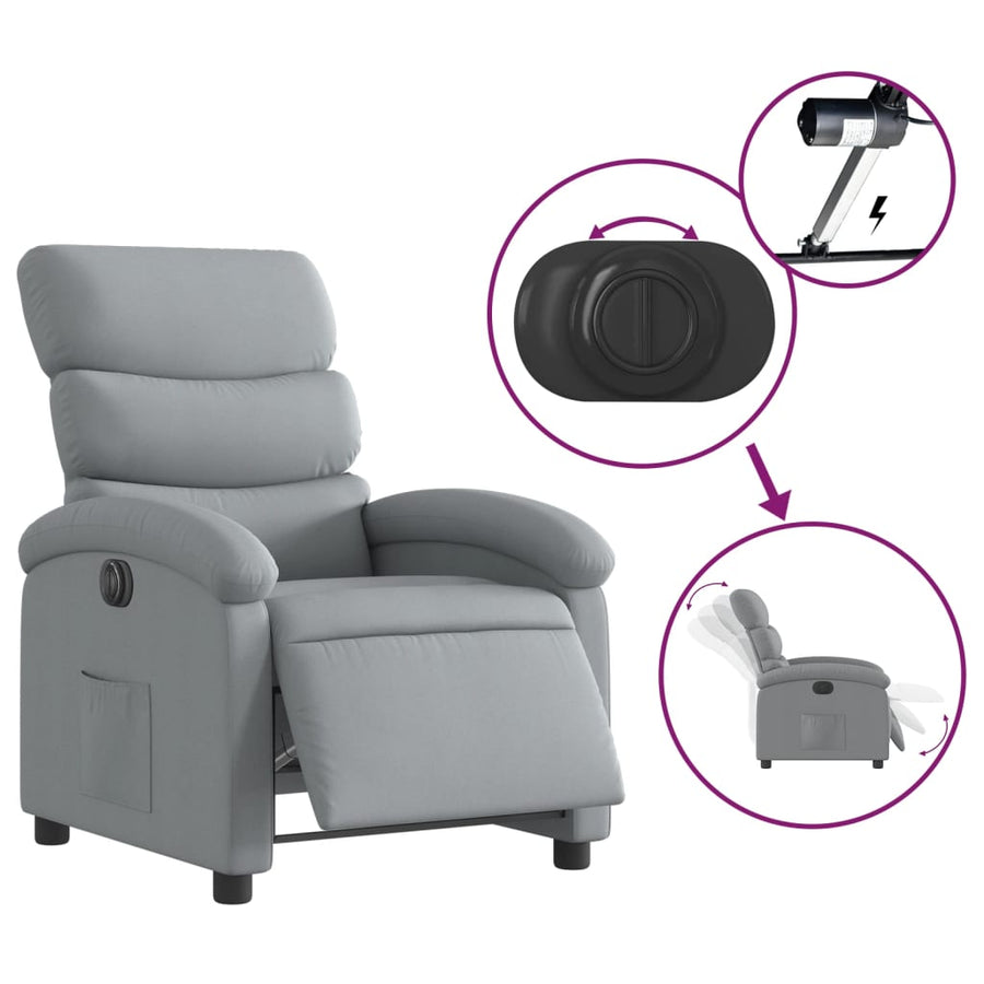 Fauteuil Stof Lichtgrijs Nee Elektrisch verstelbaar