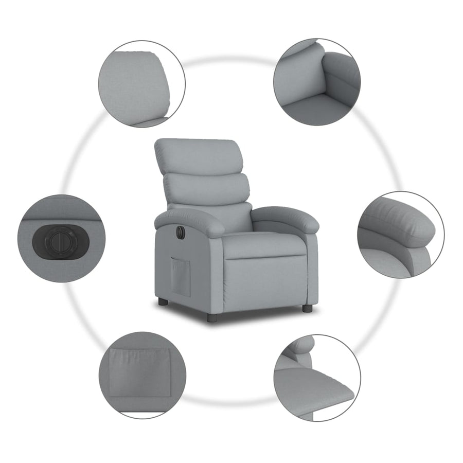 Fauteuil Stof Lichtgrijs Nee Elektrisch verstelbaar