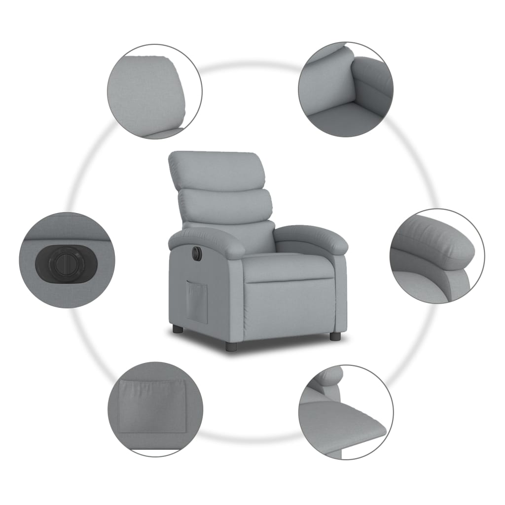 Fauteuil Stof Lichtgrijs Nee Elektrisch verstelbaar