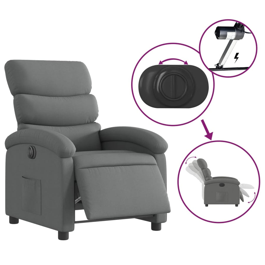 Fauteuil Stof Donkergrijs Nee Elektrisch verstelbaar