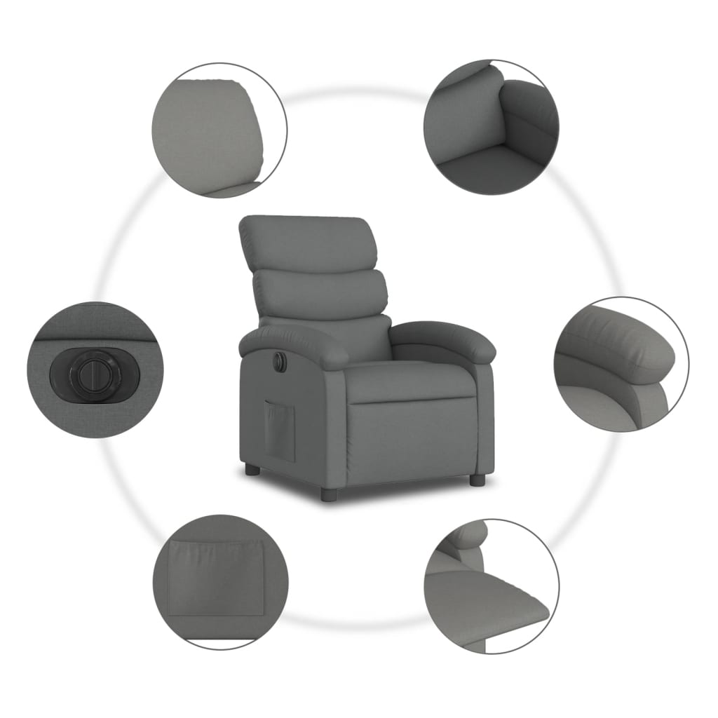 Fauteuil Stof Donkergrijs Nee Elektrisch verstelbaar