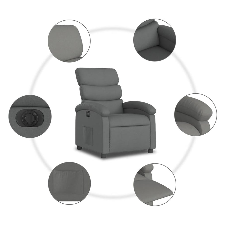Fauteuil Stof Donkergrijs Nee Elektrisch verstelbaar
