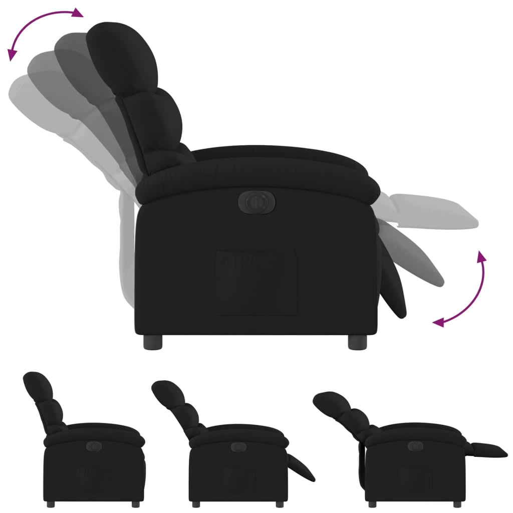 Fauteuil Verstelbaar Elektrisch Stof Zwart Nee Elektrisch verstelbaar