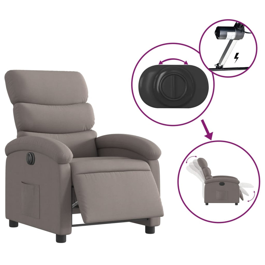 Fauteuil Verstelbaar Elektrisch Stof Taupe Nee Elektrisch verstelbaar