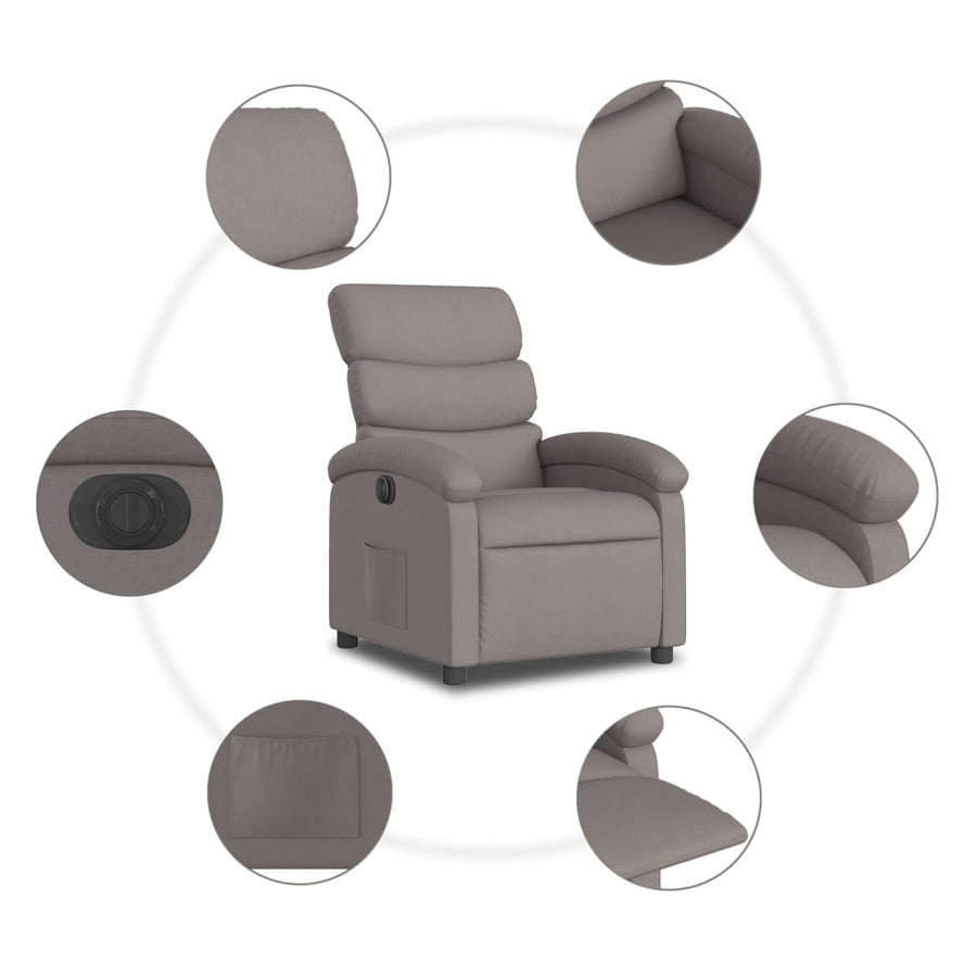 Fauteuil Verstelbaar Elektrisch Stof Taupe Nee Elektrisch verstelbaar