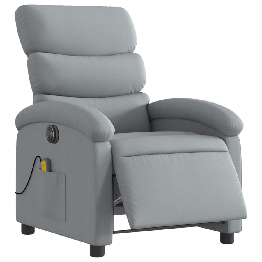 Massagestoel Stof Lichtgrijs Ja Elektrisch verstelbaar