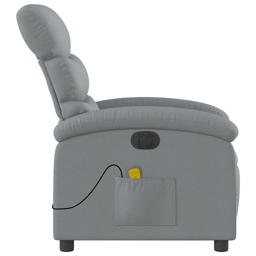 Massagestoel Stof Lichtgrijs Ja Elektrisch verstelbaar