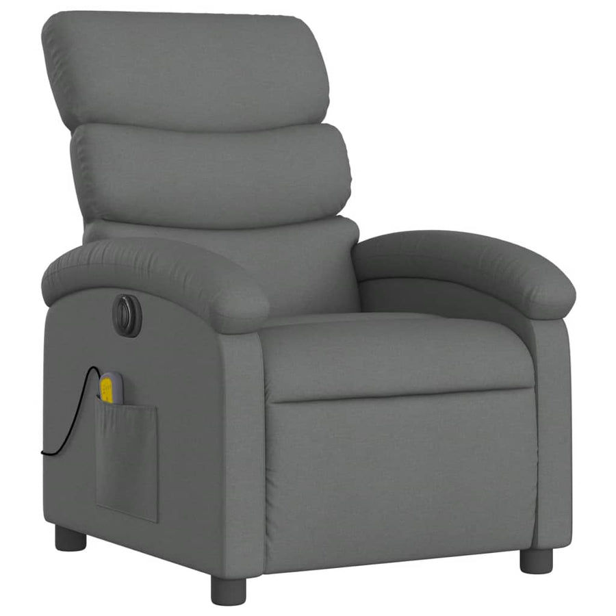 Massagestoel Stof Donkergrijs Ja Elektrisch verstelbaar