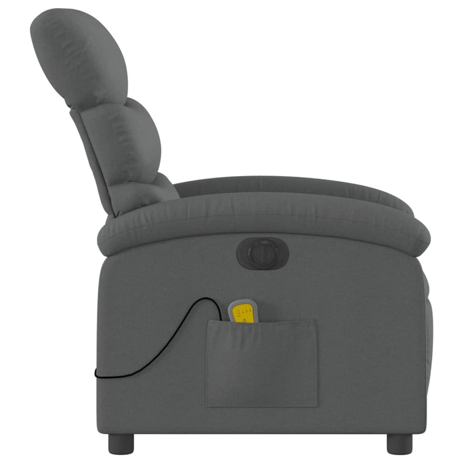 Massagestoel Stof Donkergrijs Ja Elektrisch verstelbaar