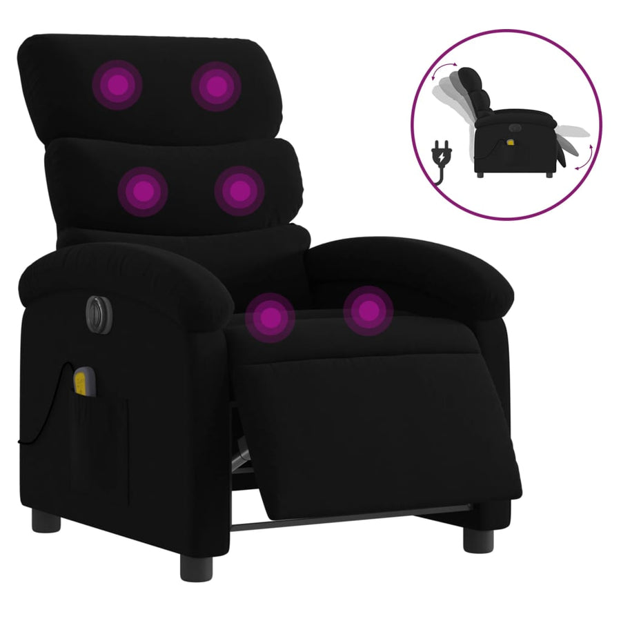 Massagestoel Stof Zwart Ja Elektrisch verstelbaar