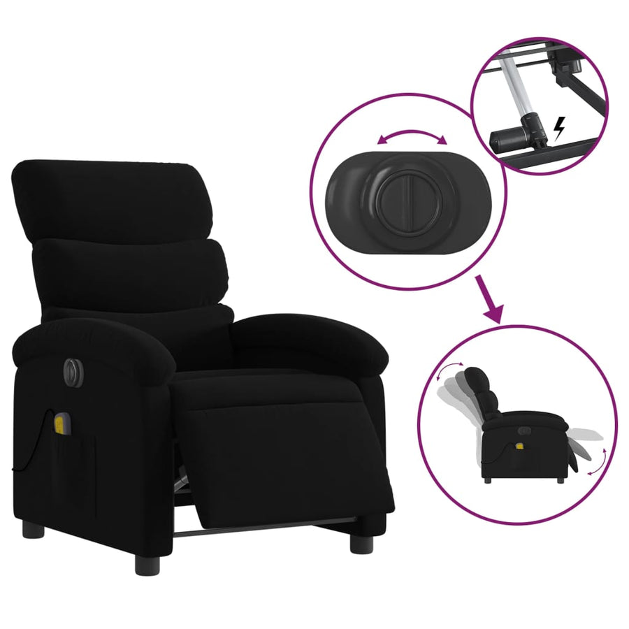 Massagestoel Stof Zwart Ja Elektrisch verstelbaar