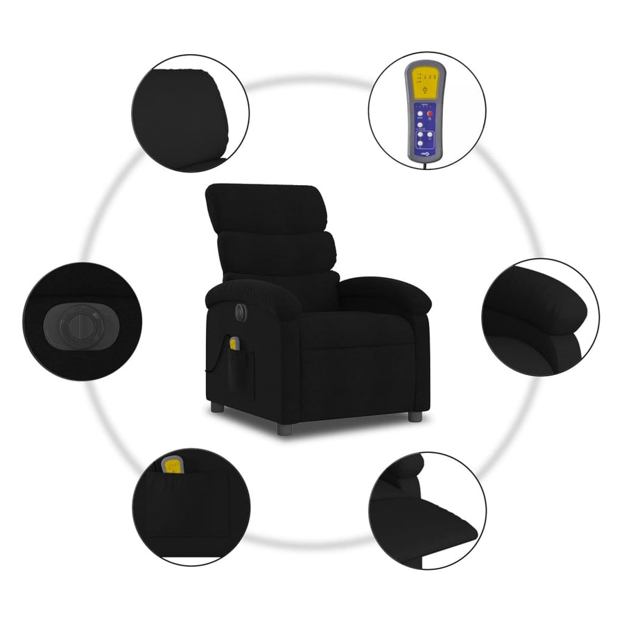 Massagestoel Stof Zwart Ja Elektrisch verstelbaar