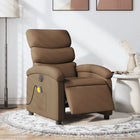 Electric adjustable massage chair, brown fabric