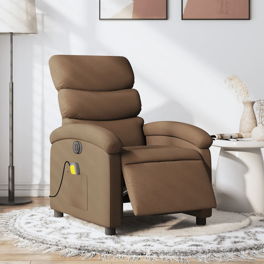 Massagestoel Stof Bruin Ja Elektrisch verstelbaar