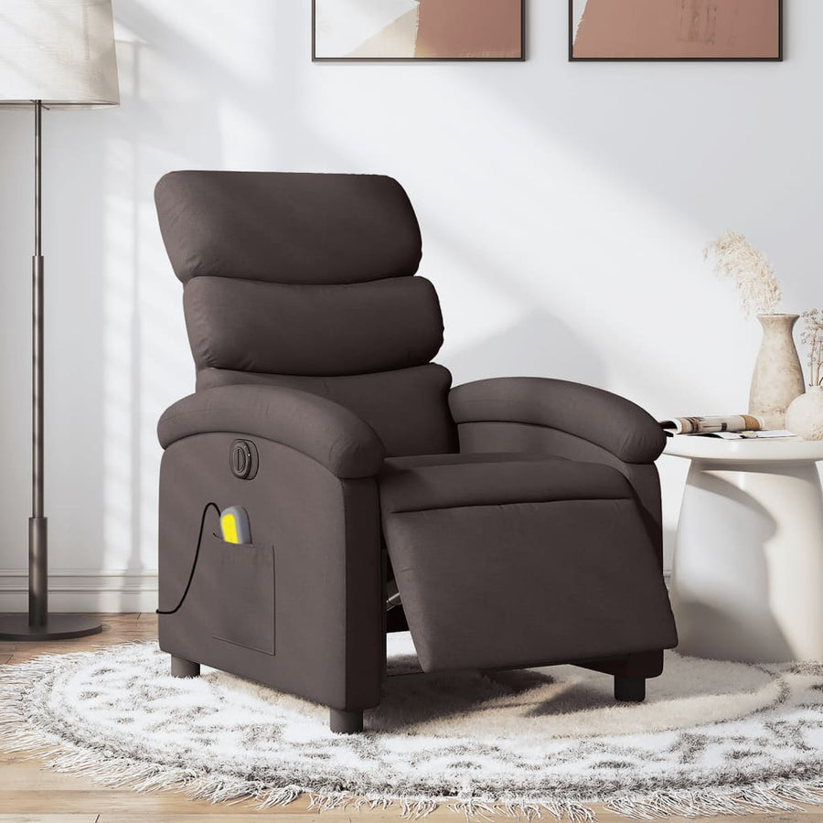 Massagestoel Stof Donkerbruin Ja Elektrisch verstelbaar
