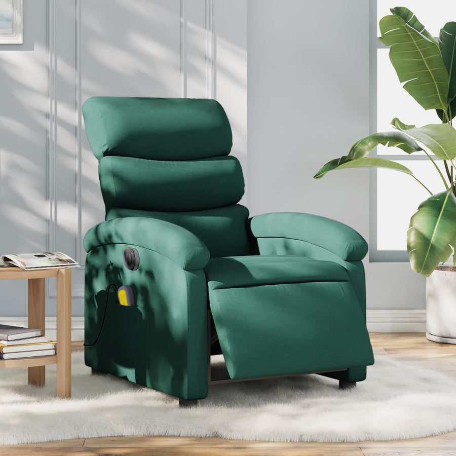 Massagestoel Stof Donkergroen Ja Elektrisch verstelbaar