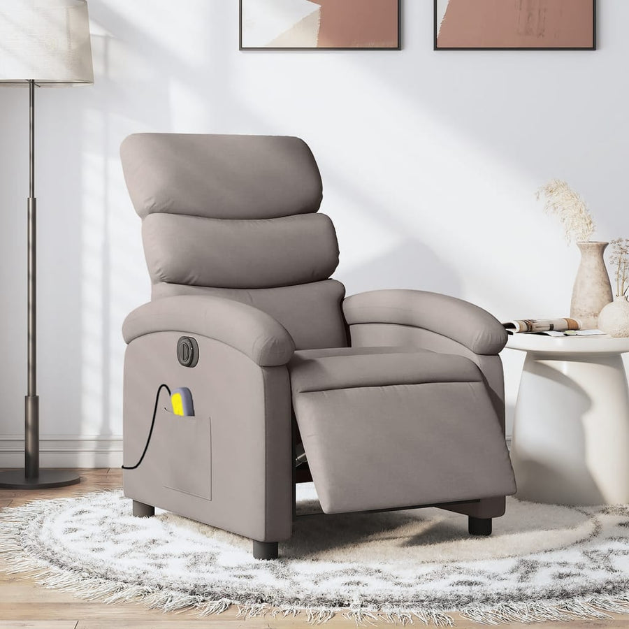 Massagestoel Stof Taupe Ja Elektrisch verstelbaar