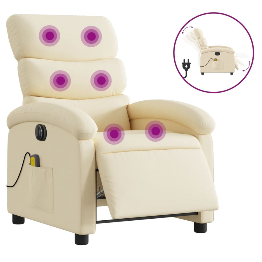 Massagestoel Stof Kleurig Crème Ja Elektrisch verstelbaar
