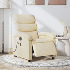 Electric massage chair, adjustable, fabric, cream-colored