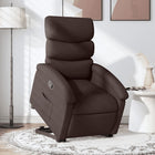 Adjustable dark brown fabric lift recliner