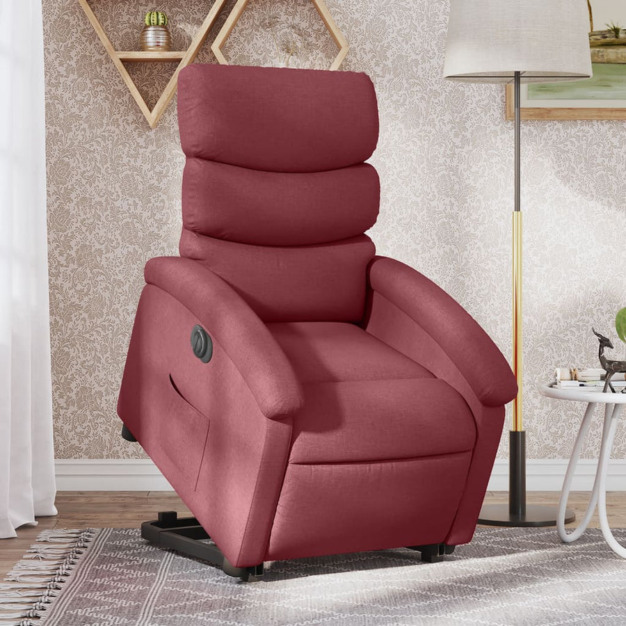 Sta-Op-Stoel Stof Wijnrood Nee Elektrisch verstelbaar