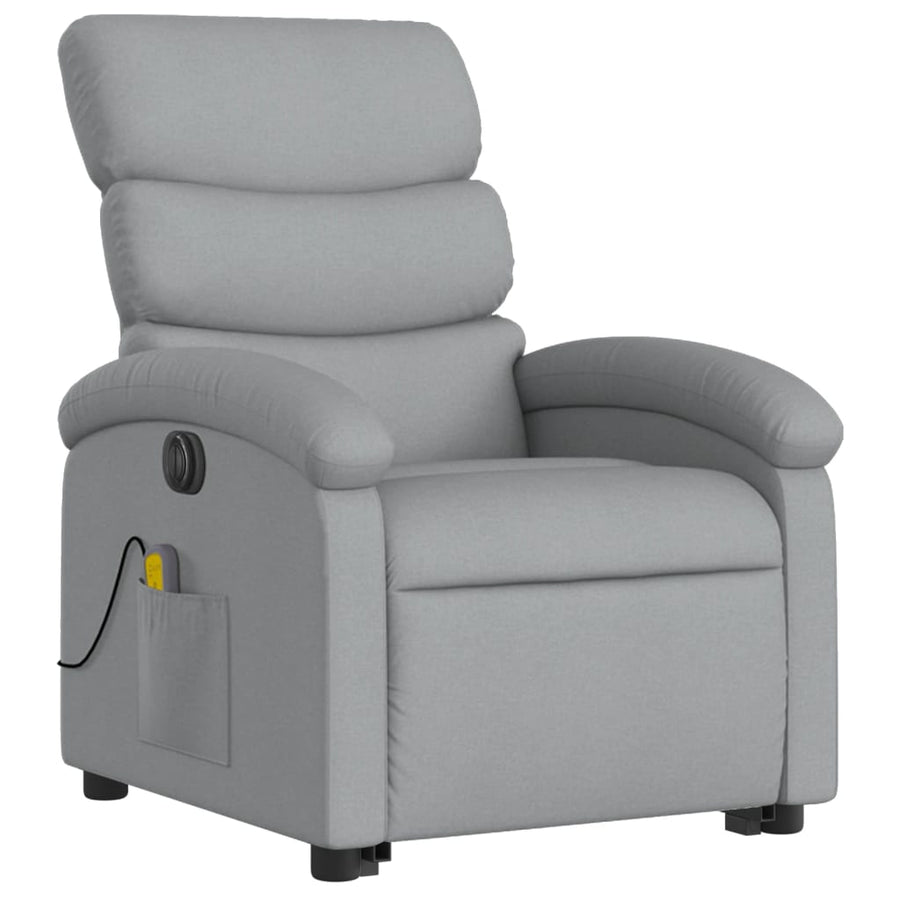 Sta-Op-Massagestoel Stof Lichtgrijs Ja Elektrisch verstelbaar
