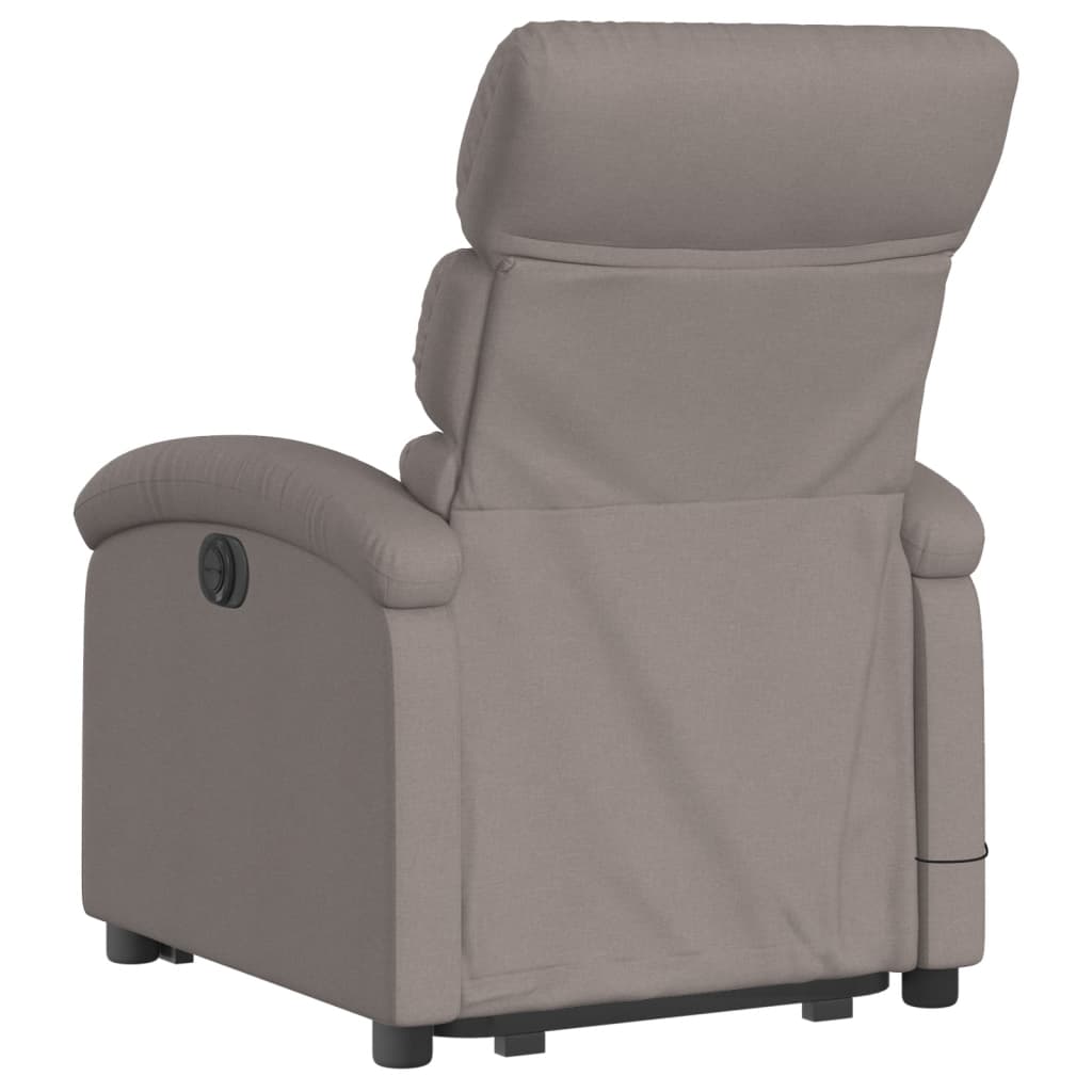 Sta-Op-Massagestoel Stof Taupe Ja Elektrisch verstelbaar