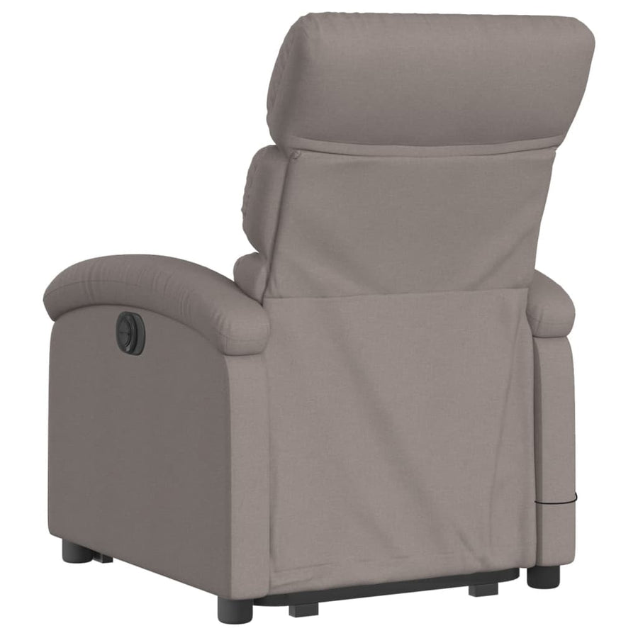Sta-Op-Massagestoel Stof Taupe Ja Elektrisch verstelbaar