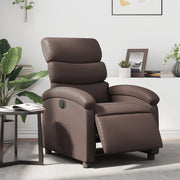 Fauteuil elektrisch verstelbaar kunstleer bruin