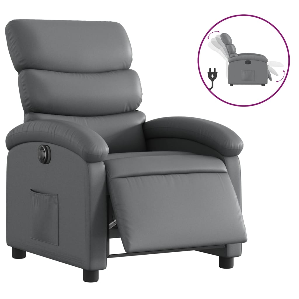 Fauteuil Verstelbaar Elektrisch Kunstleer Grijs Nee Elektrisch verstelbaar