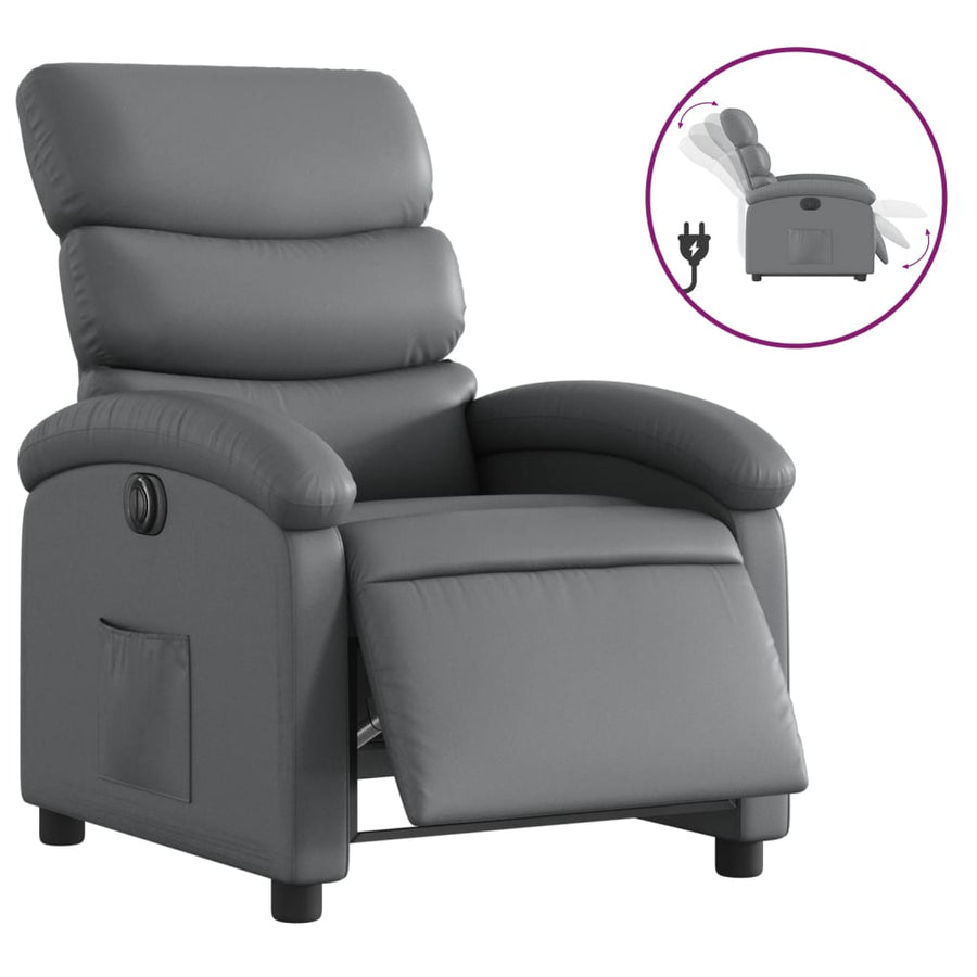 Fauteuil Verstelbaar Elektrisch Kunstleer Grijs Nee Elektrisch verstelbaar