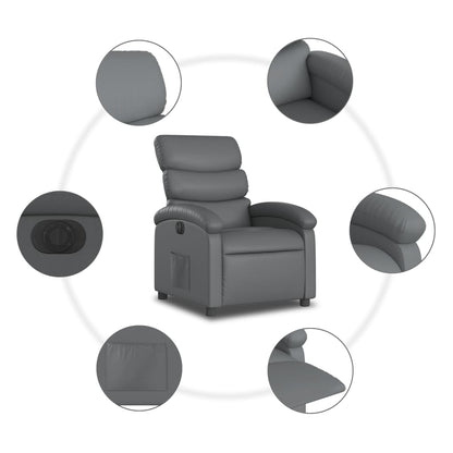 Fauteuil Verstelbaar Elektrisch Kunstleer Grijs Nee Elektrisch verstelbaar