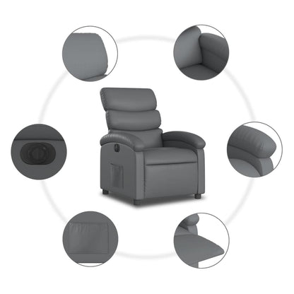 Fauteuil Verstelbaar Elektrisch Kunstleer Grijs Nee Elektrisch verstelbaar