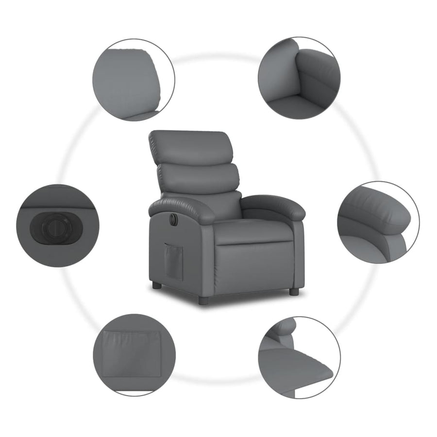 Fauteuil Verstelbaar Elektrisch Kunstleer Grijs Nee Elektrisch verstelbaar