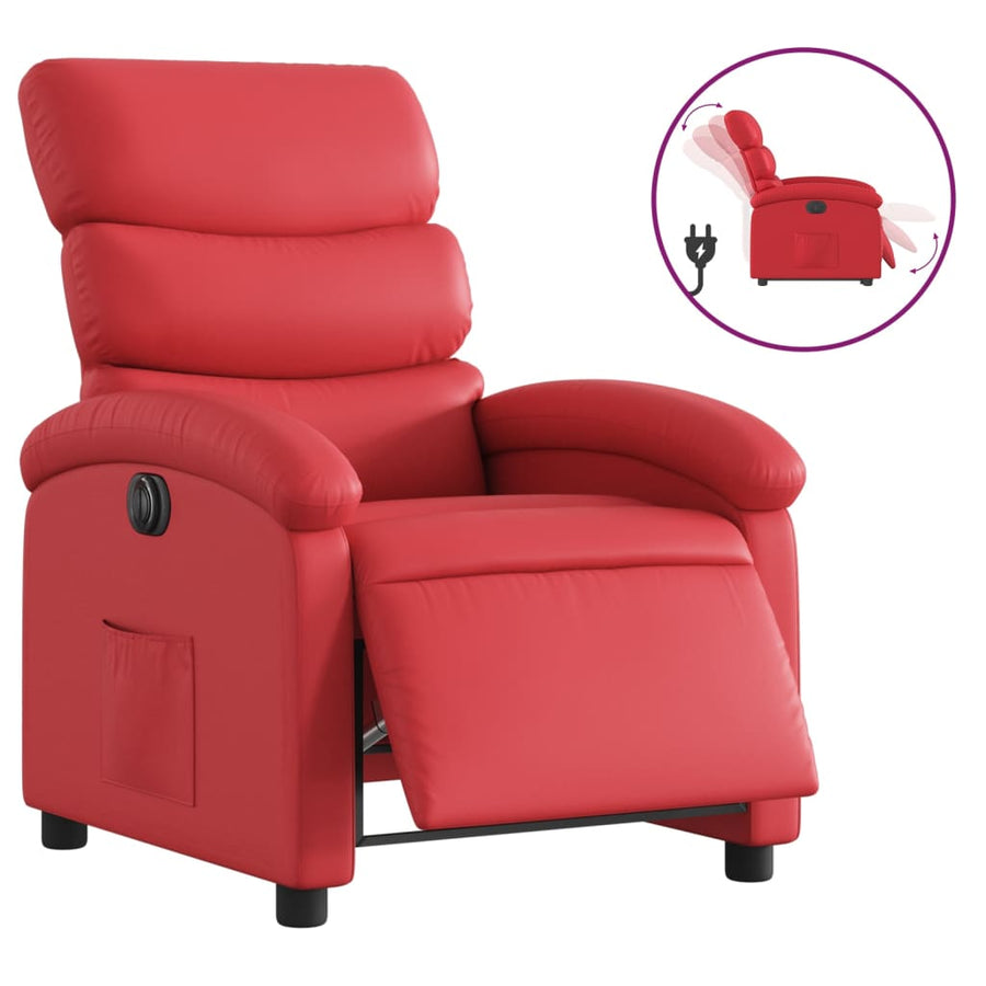 Fauteuil Verstelbaar Elektrisch Kunstleer Rood Nee Elektrisch verstelbaar