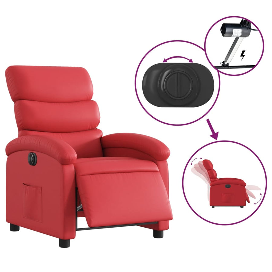 Fauteuil Verstelbaar Elektrisch Kunstleer Rood Nee Elektrisch verstelbaar