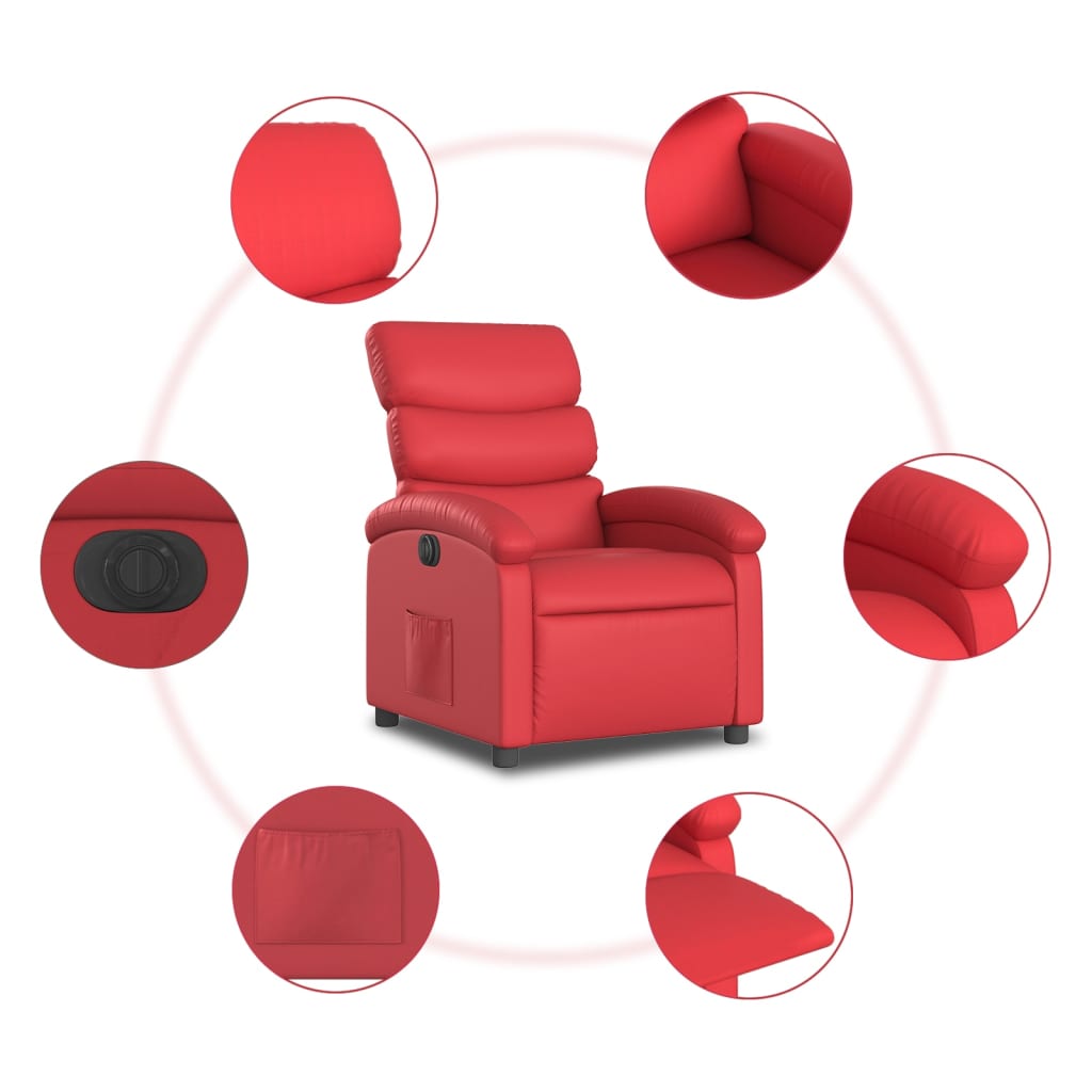 Fauteuil Verstelbaar Elektrisch Kunstleer Rood Nee Elektrisch verstelbaar