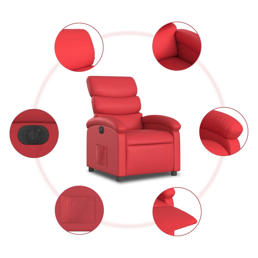 Fauteuil Verstelbaar Elektrisch Kunstleer Rood Nee Elektrisch verstelbaar