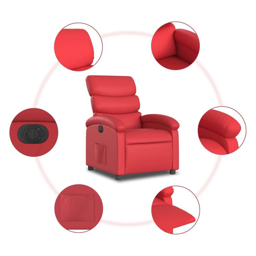 Fauteuil Verstelbaar Elektrisch Kunstleer Rood Nee Elektrisch verstelbaar