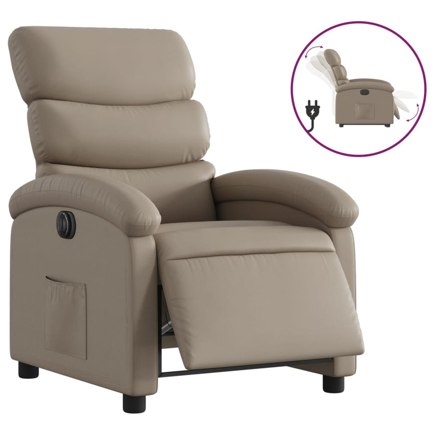 Fauteuil Verstelbaar Elektrisch Kunstleer Kleurig Cappuccino Nee Elektrisch verstelbaar