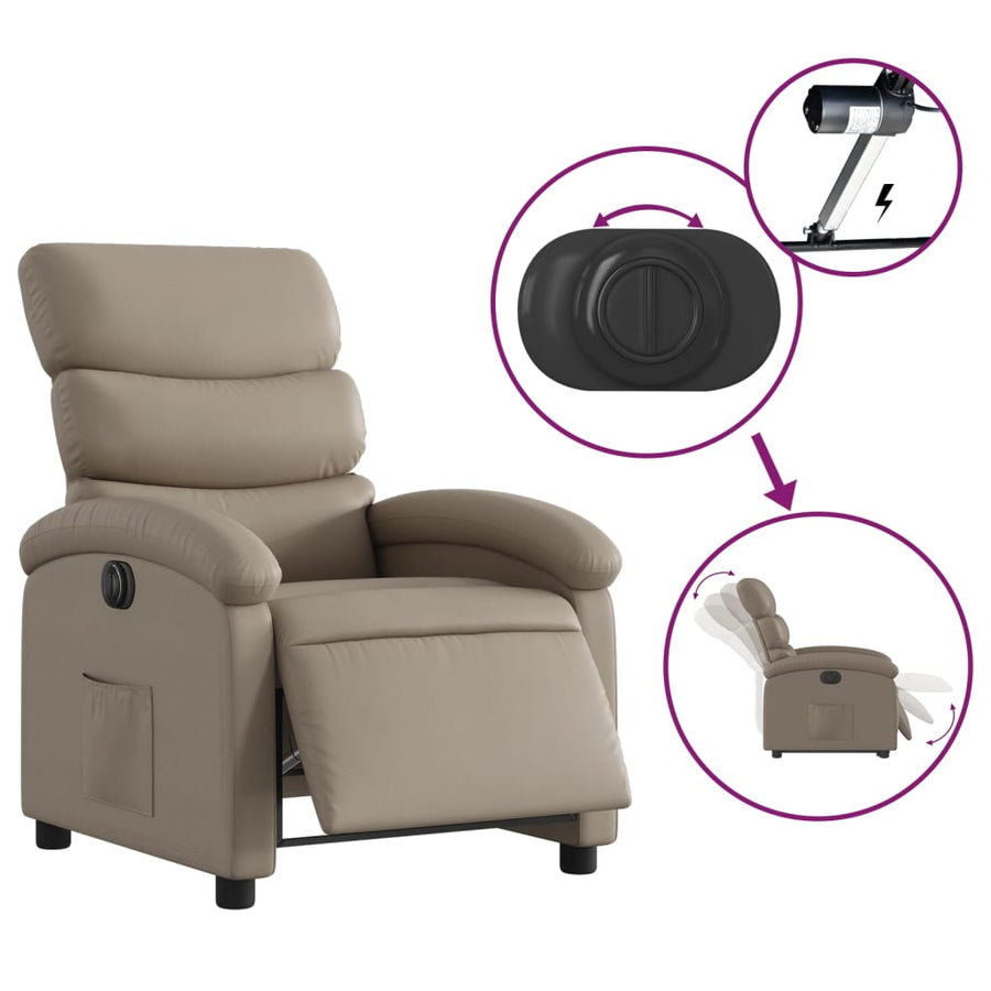 Fauteuil Verstelbaar Elektrisch Kunstleer Kleurig Cappuccino Nee Elektrisch verstelbaar