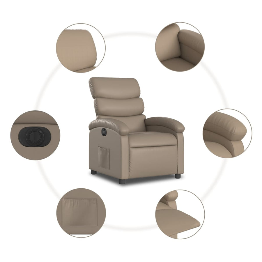 Fauteuil Verstelbaar Elektrisch Kunstleer Kleurig Cappuccino Nee Elektrisch verstelbaar