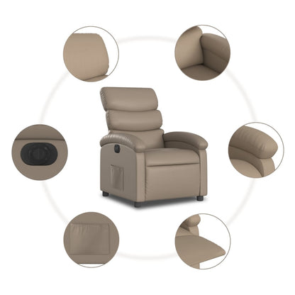 Fauteuil Verstelbaar Elektrisch Kunstleer Kleurig Cappuccino Nee Elektrisch verstelbaar